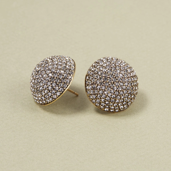 Wypukłe kolczyki MAXI bogato wysadzane kryształami. BLASK PARYŻA