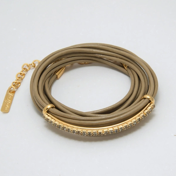 Owijana bransoletka na rzemyku z kryształkami. ZAKUPY NA CARMEL