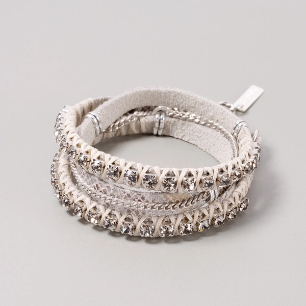 Szara skórzana bransoletka. SZCZĘŚCIARA